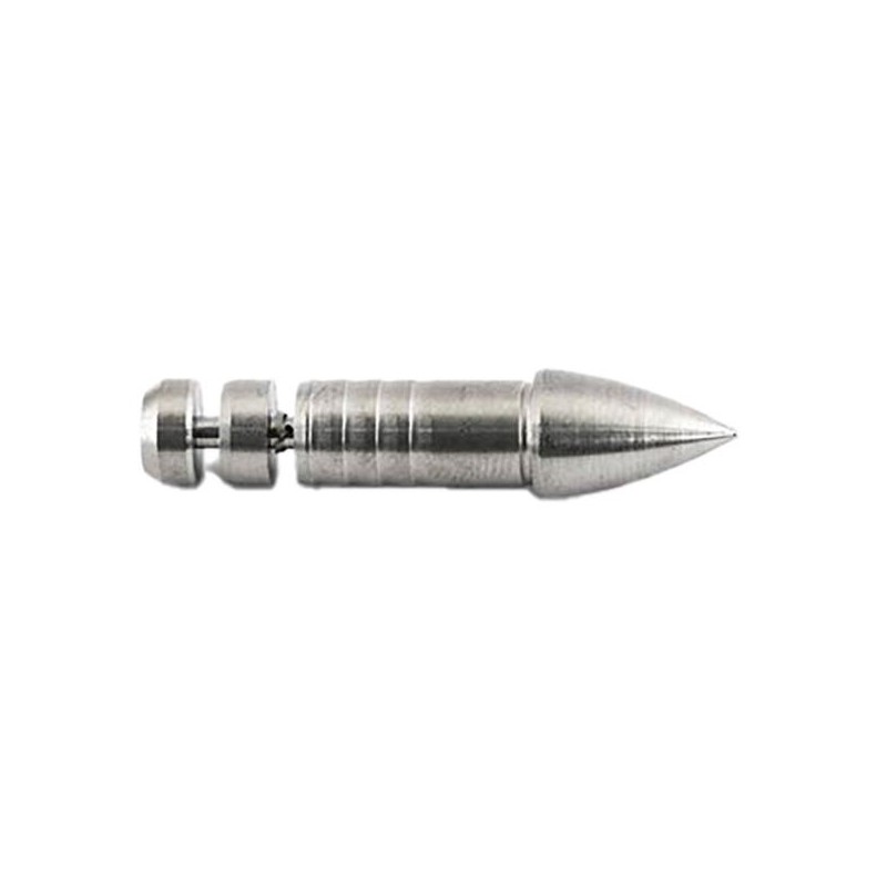 Center-Archery 115358-1012/12 : Black Eagle Point Weight Adjustable Glue-In .2445 Silver 100 grain